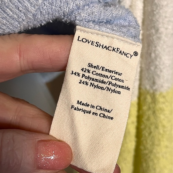 LOVESHACKFANCY Aidyn Cropped Pastel Color Block Button Cardigan Size Small - Picture 6 of 7